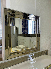 Спальня Мартин комплект: кровать 180х200 + 2 тумбы прикроватные + комод с зеркалом + шкаф 6 дверный с зеркалом + пуф